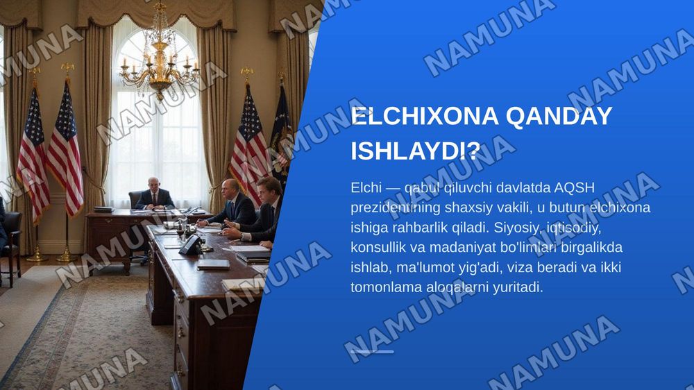 AQSHni chet mamlakatlardagi elchixonalari — zamonaviy taqdimot, 4-slayd
