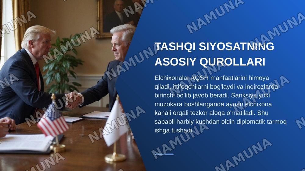 AQSHni chet mamlakatlardagi elchixonalari — zamonaviy taqdimot, 5-slayd