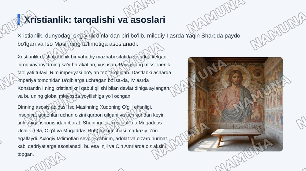 Jahon dinlari — zamonaviy taqdimot, 6-slayd