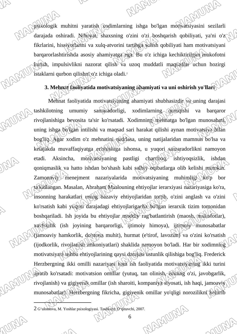 Motiv. Motivatsiya — mustaqil ish, 6-varaq