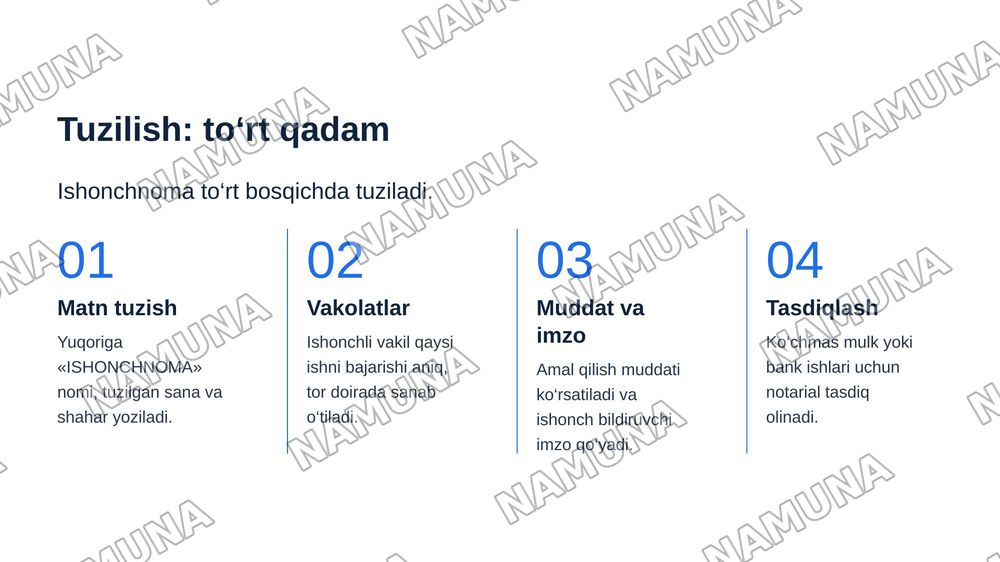 Ishonchnoma hujjat turi — zamonaviy taqdimot, 5-slayd