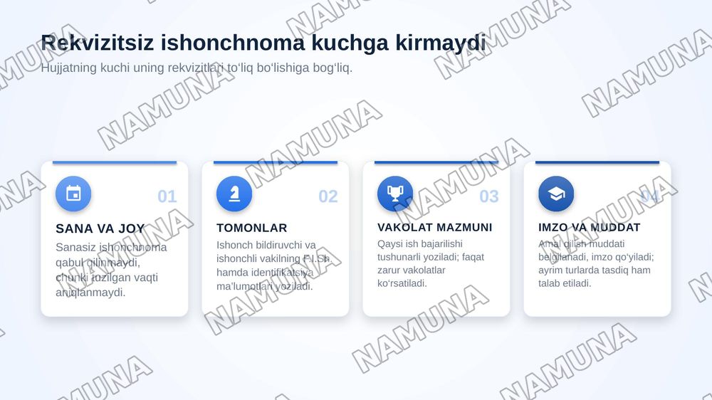 Ishonchnoma hujjat turi — zamonaviy taqdimot, 6-slayd