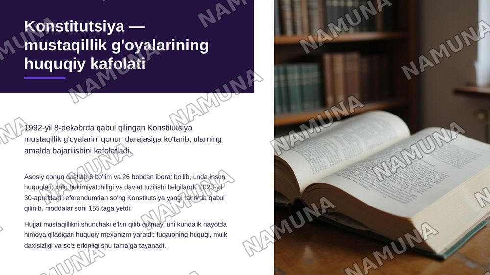 Oʻzbekistonda mustaqillik gʻoyalarning tarixiy ahamiyati — zamonaviy taqdimot, 8-slayd