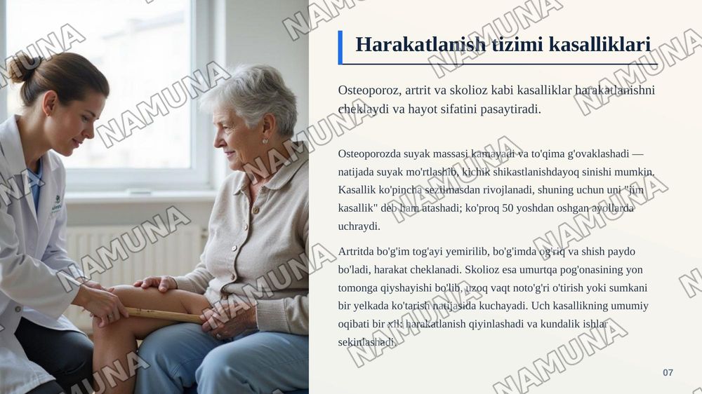 Inson harakatlanish tizimi — zamonaviy taqdimot, 8-slayd