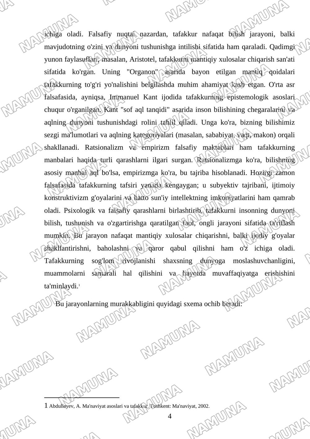 Tafakkur va uning buzulishlari — mustaqil ish, 4-varaq