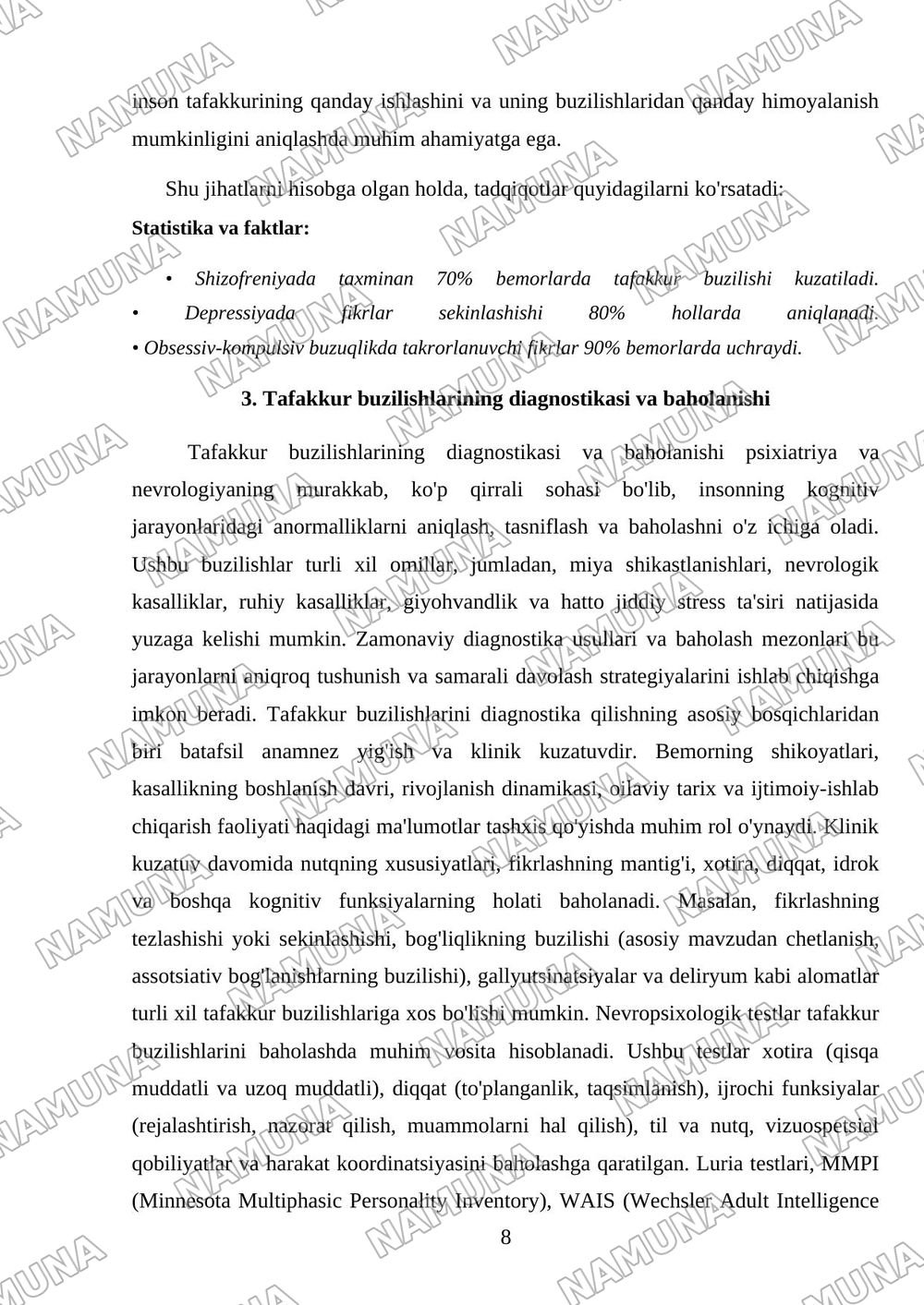 Tafakkur va uning buzulishlari — mustaqil ish, 8-varaq