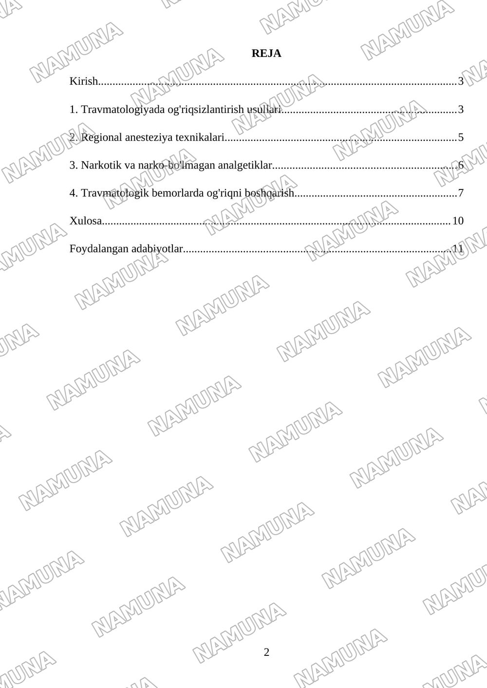 Travmatologik ogriqsizlantirish turlari — mustaqil ish, 2-varaq