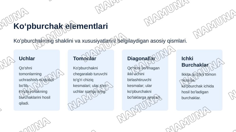 Uchburchak toʻrtburchak koʻpburchaklar — zamonaviy taqdimot, 4-slayd