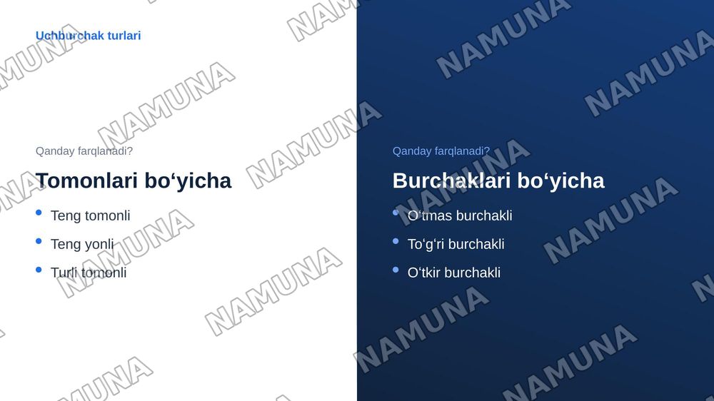 Uchburchak toʻrtburchak koʻpburchaklar — zamonaviy taqdimot, 7-slayd