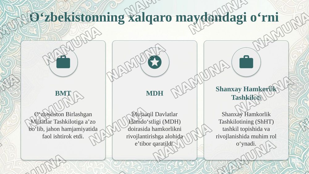 Birinchi prezident Islom Karimovning Oʻzbekiston tarixida tutgan oʻrni — taqdimot, 7-slayd