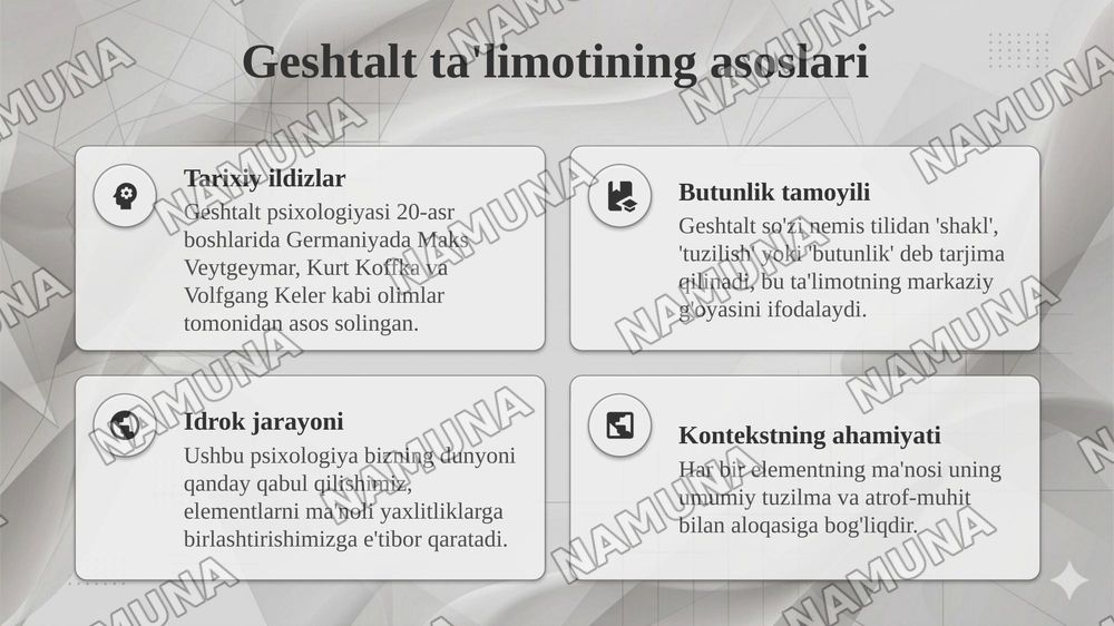 Geshtalt psixologiyasi haqida — taqdimot, 4-slayd