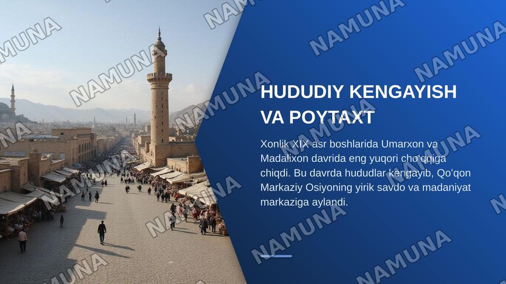 Qoqon xonligi — zamonaviy taqdimot, 4-slayd