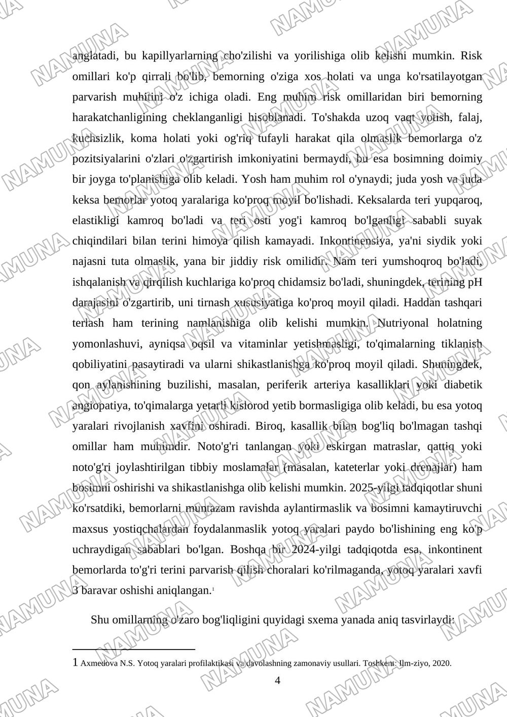 Bemorlarda yotoq yaralarini oldini olish. Variantlar 1-mavzuga doir prezintatsiya tayyorlash 2-bemorlarni parvarish qilish usullarini mulyajlarda va tibbiyot anjomlaridan foydalangan holda kõrsatib — mustaqil ish, 4-varaq