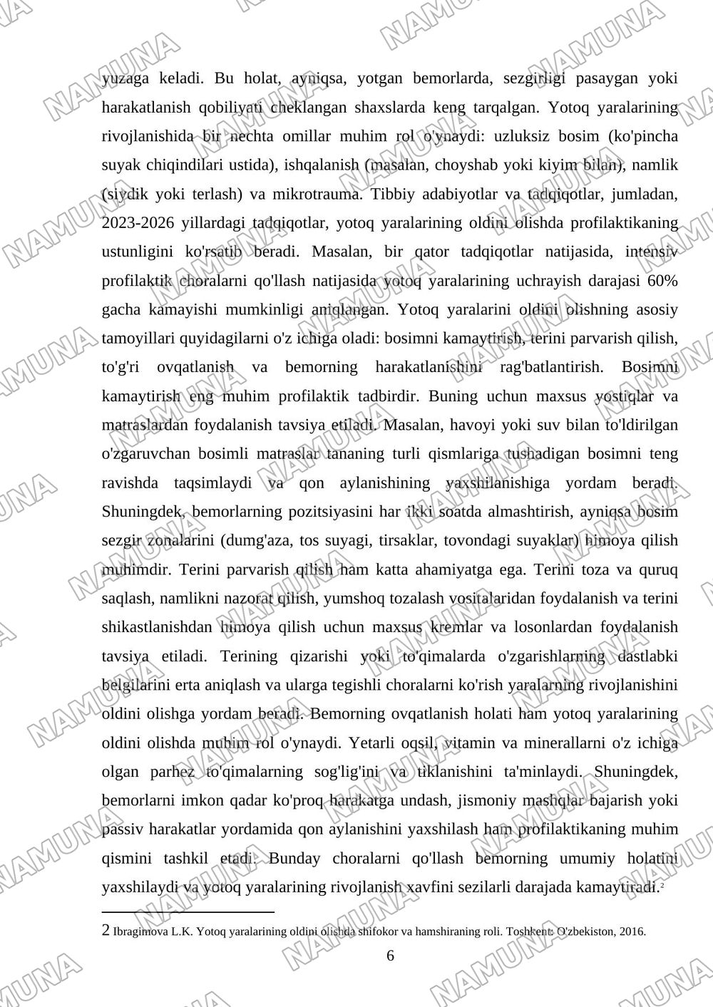 Bemorlarda yotoq yaralarini oldini olish. Variantlar 1-mavzuga doir prezintatsiya tayyorlash 2-bemorlarni parvarish qilish usullarini mulyajlarda va tibbiyot anjomlaridan foydalangan holda kõrsatib — mustaqil ish, 6-varaq
