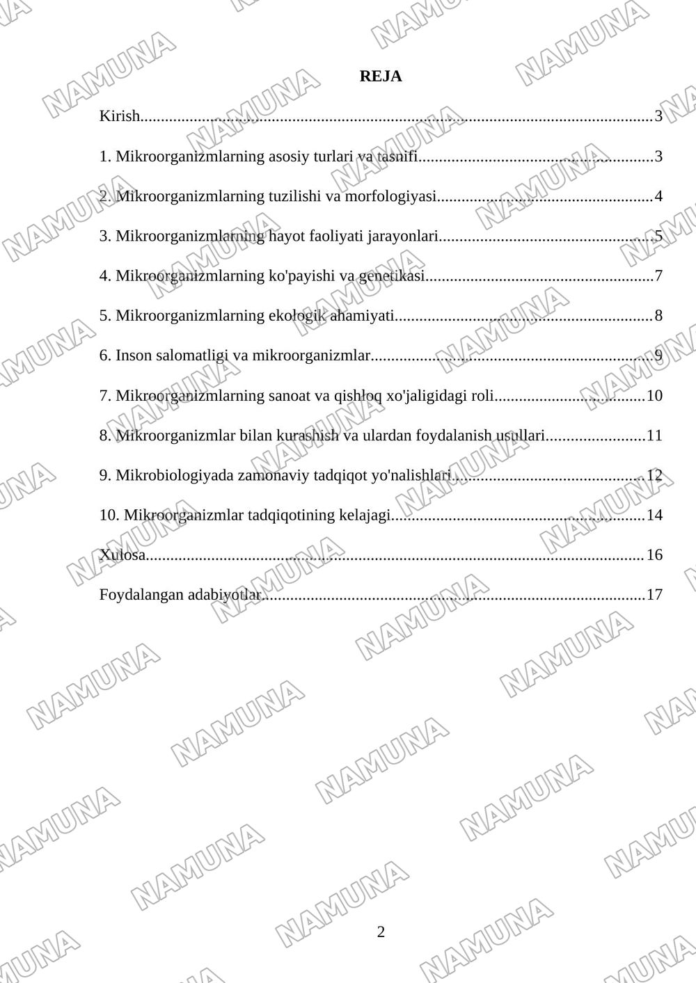 Mikroorganizmlar nima va ularning tavsifi — mustaqil ish, 2-varaq