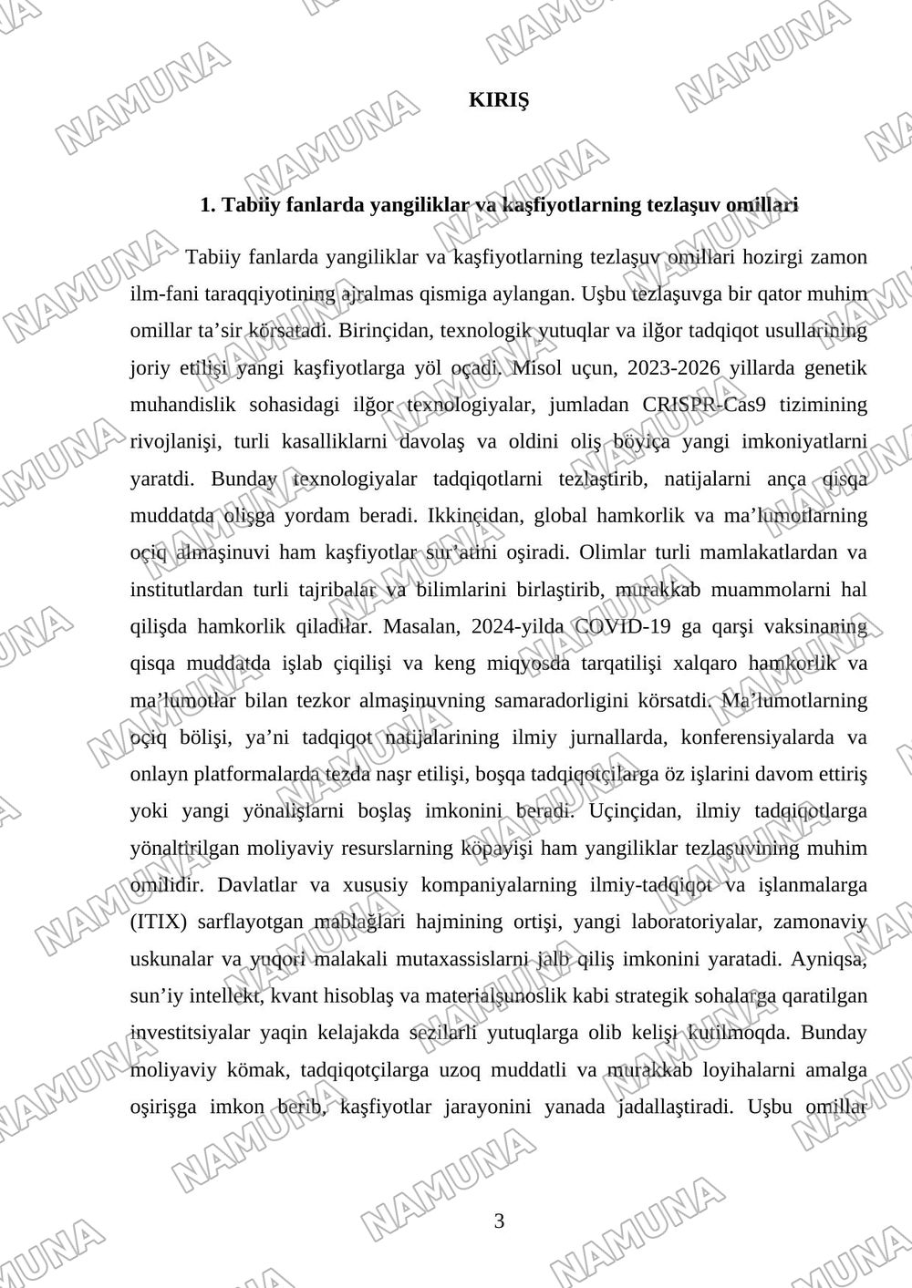 Tabiiy va ijtimoiy fanlardagi o‘zgarishlar sur’ati, ya’ni hosilani tahlil qilish — mustaqil ish, 3-varaq