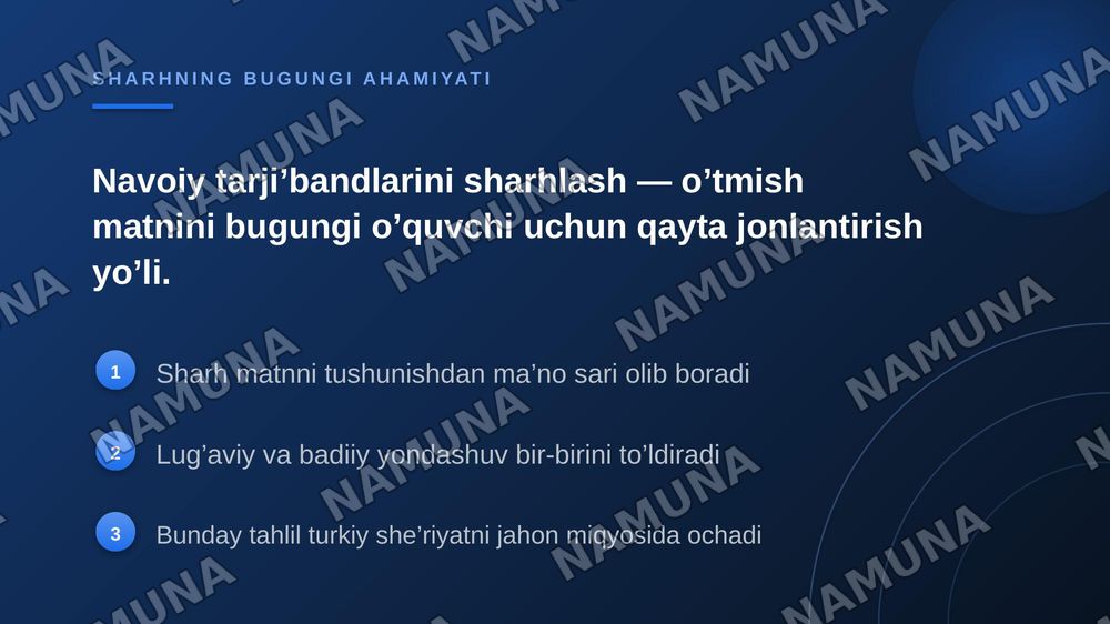 Navoiy tarji’bandlarini sharhlash — zamonaviy taqdimot, 7-slayd