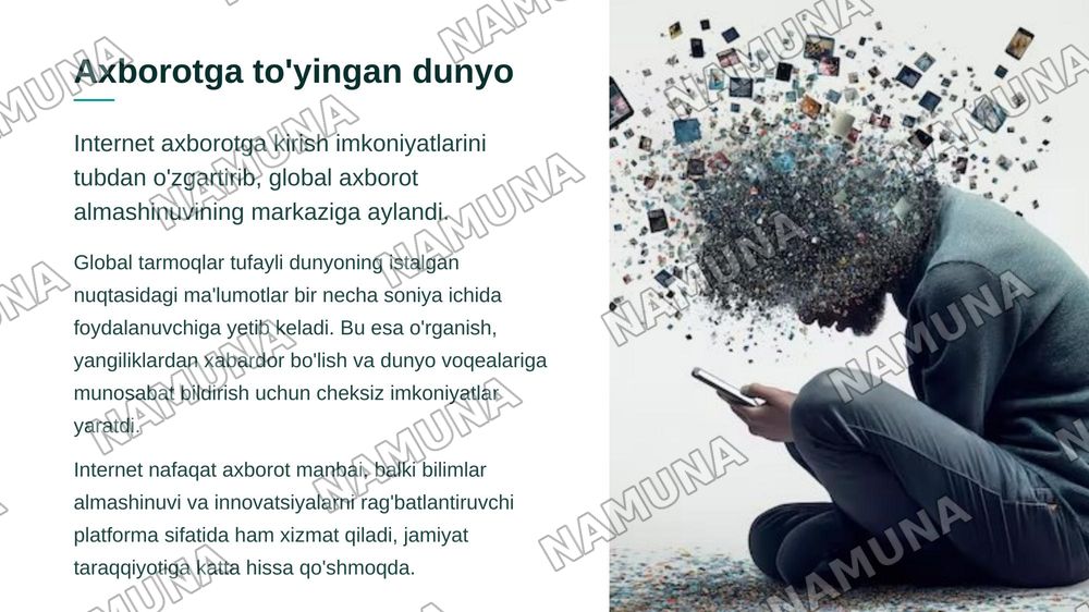 Internet tezkor axborot manbaimi yoki chalgʻituvchi muhitmi ? — zamonaviy taqdimot, 3-slayd