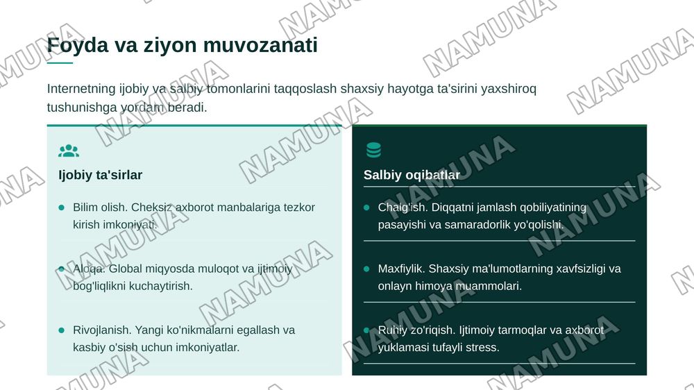 Internet tezkor axborot manbaimi yoki chalgʻituvchi muhitmi ? — zamonaviy taqdimot, 7-slayd