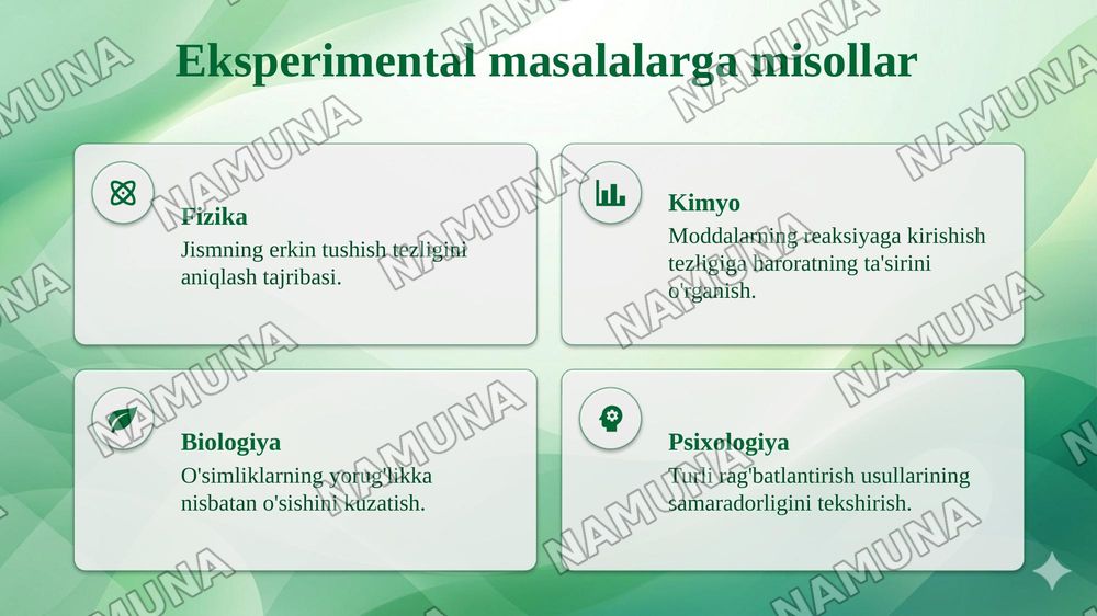 Mavzu: Eksperimental masalalar va ularni yechish metodikasi
Grafik masalalar va ularni yechish metodikasi — taqdimot, 6-slayd