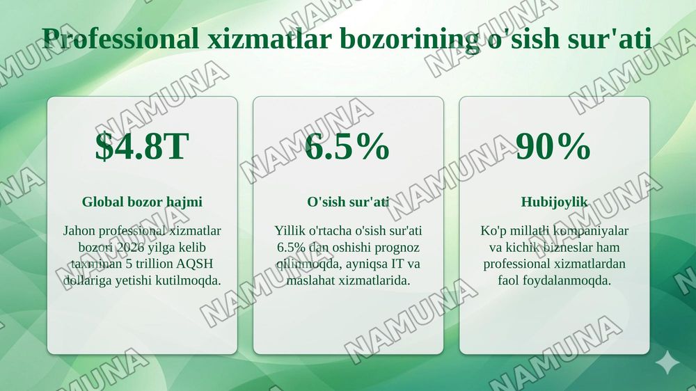 🟩 Boshqa professional xizmatlar — taqdimot, 8-slayd
