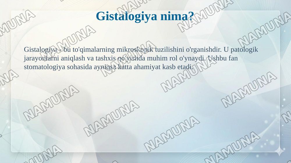 Mavzu gistalogiya — taqdimot, 3-slayd