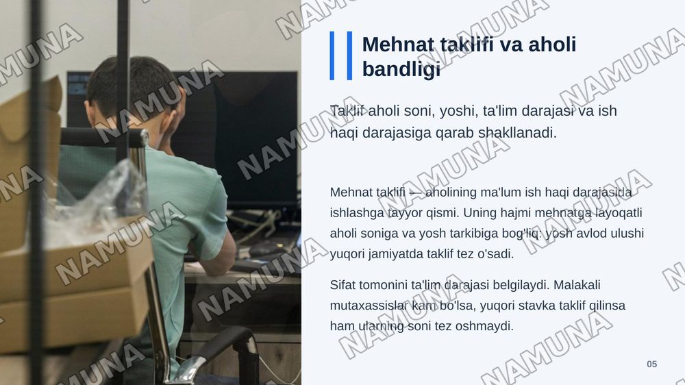 Mehnat bozori ishchi kuchiga talab va ish haqining shakllanishi. — zamonaviy taqdimot, 6-slayd