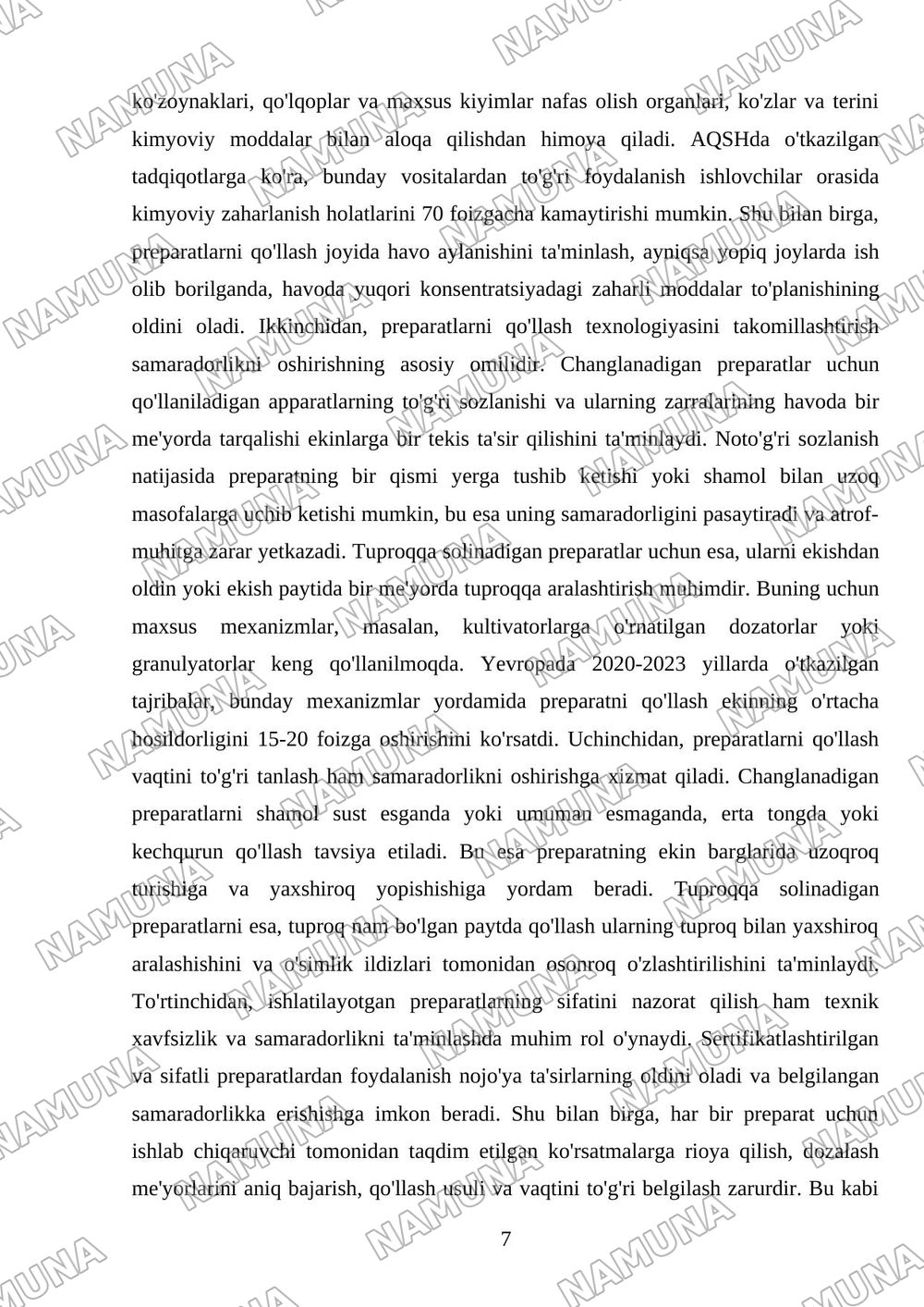 Tuproqqa solinadigan va changlanadi preparat shakllari shu mavzu 15varakdan kam bolmasin — mustaqil ish, 7-varaq