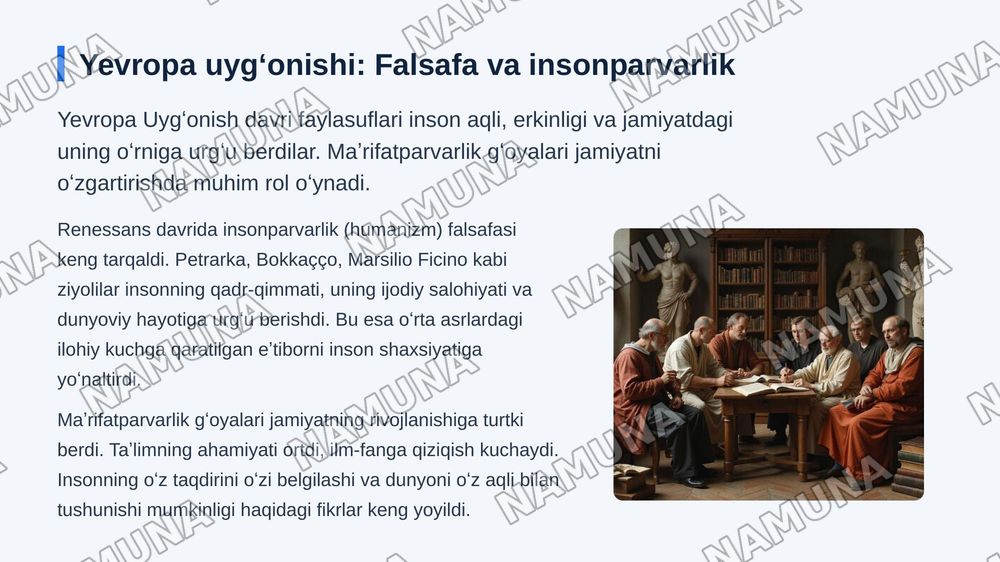 Sharq va Yevropa uygʻonishi — zamonaviy taqdimot, 7-slayd