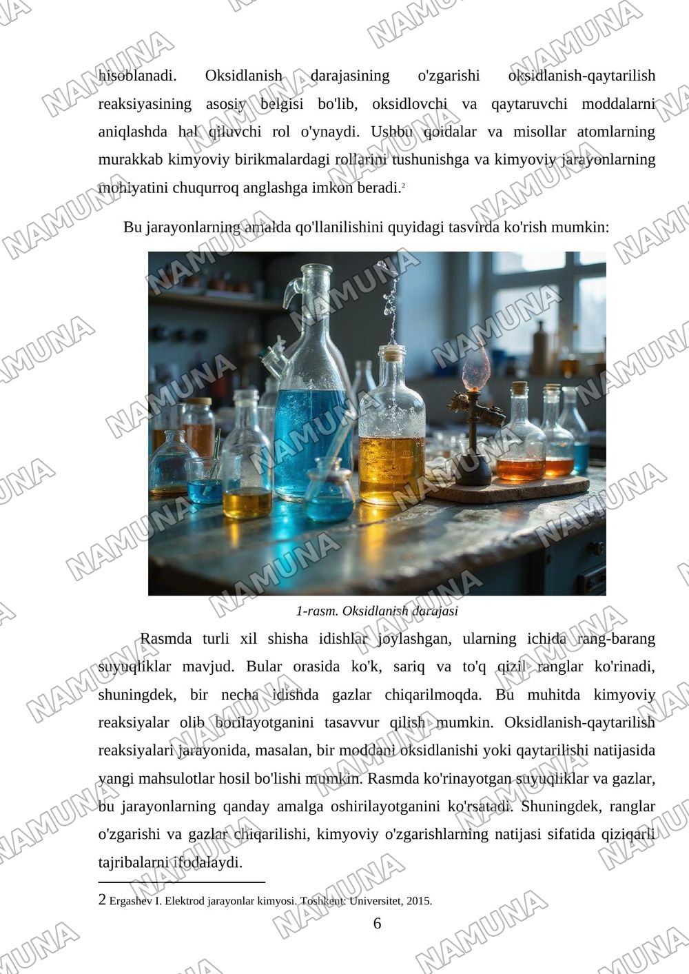 Oksidlanish-qaytarilish reaksiyalari — mustaqil ish, 6-varaq