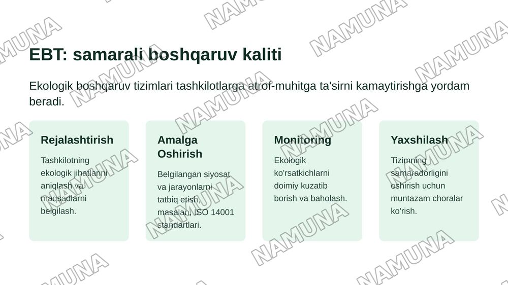 Ekologik siyosat va Ekologik boshqaruv tizimlari — zamonaviy taqdimot, 5-slayd
