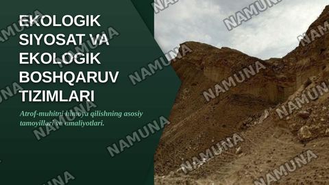 Ekologik siyosat va Ekologik boshqaruv tizimlari — zamonaviy taqdimot