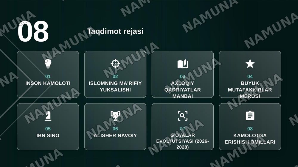 Sharq mutafakkirlarning inson kamolatiga Islom dining tasiri haqidagi g’oyalar — zamonaviy taqdimot, 2-slayd