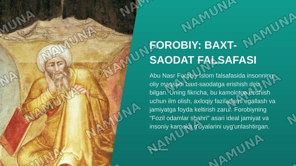 Sharq mutafakkirlarning inson kamolatiga Islom dining tasiri haqidagi g’oyalar — zamonaviy taqdimot, 7-slayd