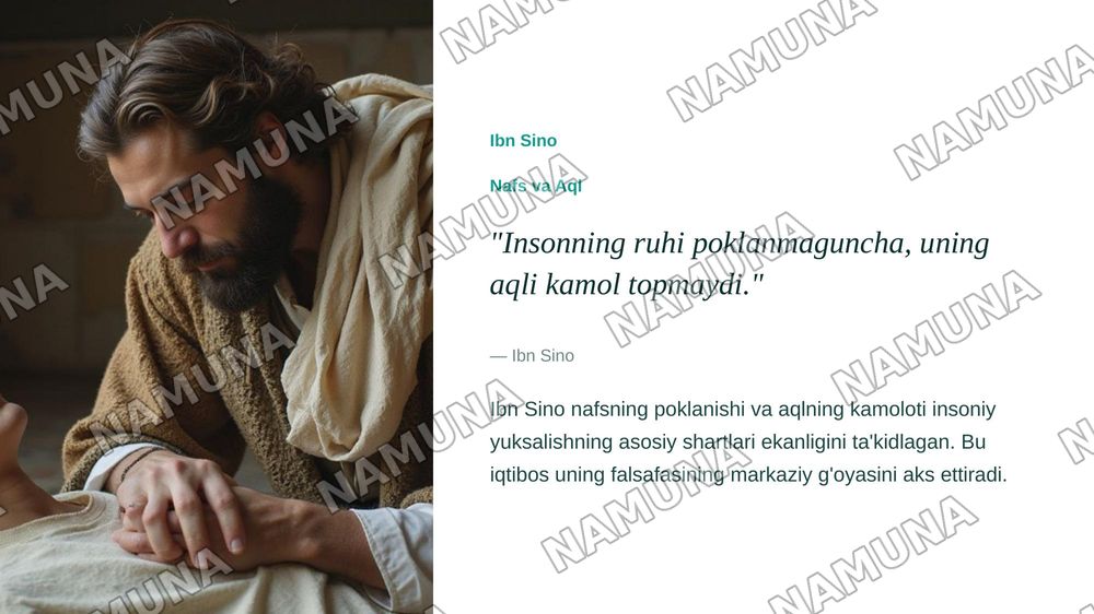 Sharq mutafakkirlarning inson kamolatiga Islom dining tasiri haqidagi g’oyalar — zamonaviy taqdimot, 8-slayd