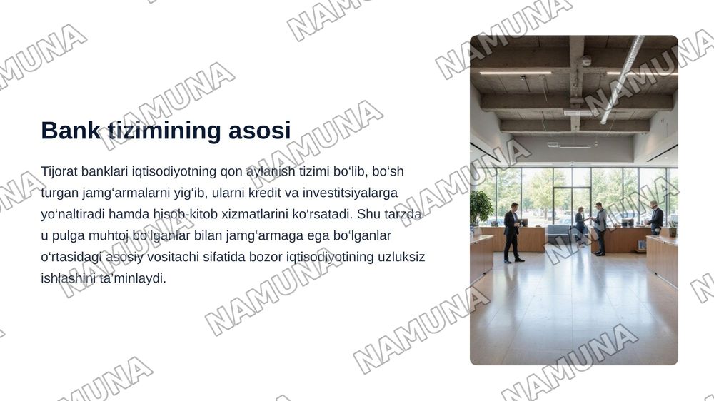 Tijorat banklari faoliyatini tashkil etish — zamonaviy taqdimot, 3-slayd