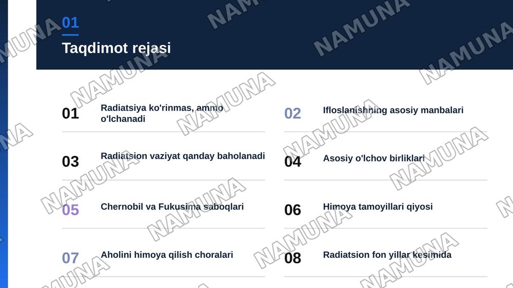 Joylarning radiatsion ifloslanishi, radiatsion vaziyatni
baholash va aholini radiatsiyadan himoya qilish — zamonaviy taqdimot, 2-slayd