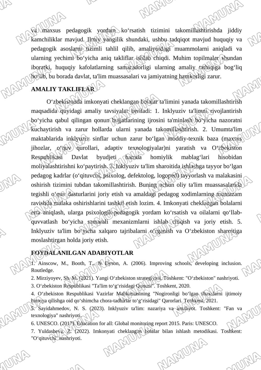 Oʻzbekistonda imkonyati cheklangan bolalar talimining huquqiy va pedagogik asosi — maqola, 4-varaq