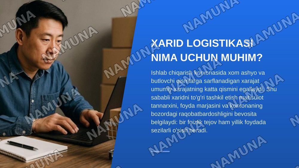 Xarid logistikasi — zamonaviy taqdimot, 3-slayd