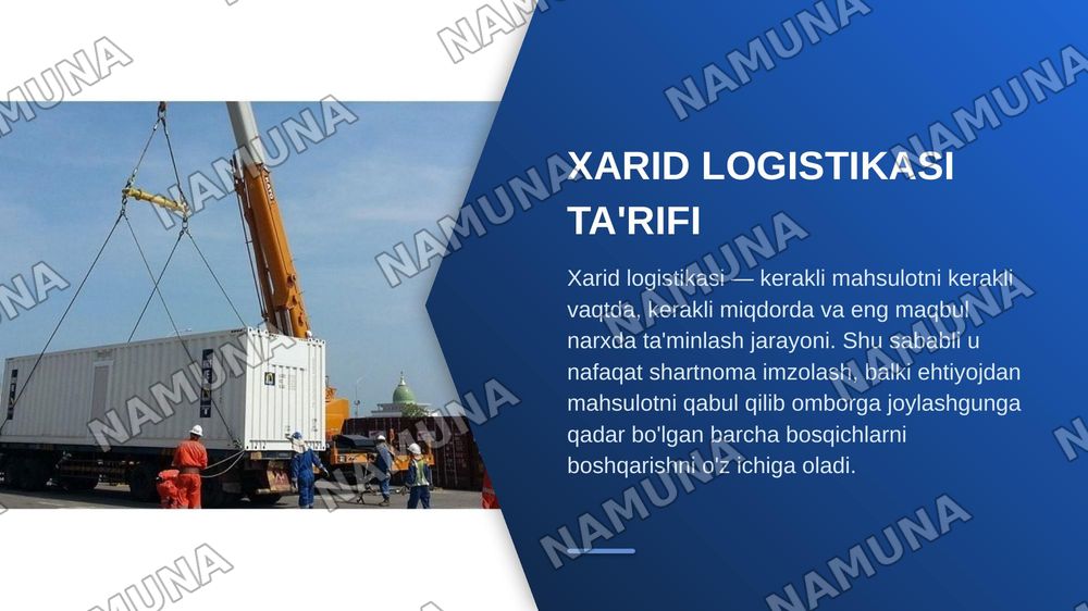 Xarid logistikasi — zamonaviy taqdimot, 5-slayd