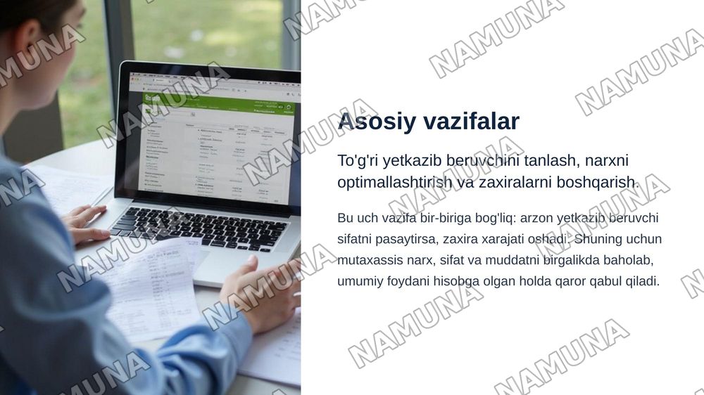 Xarid logistikasi — zamonaviy taqdimot, 6-slayd
