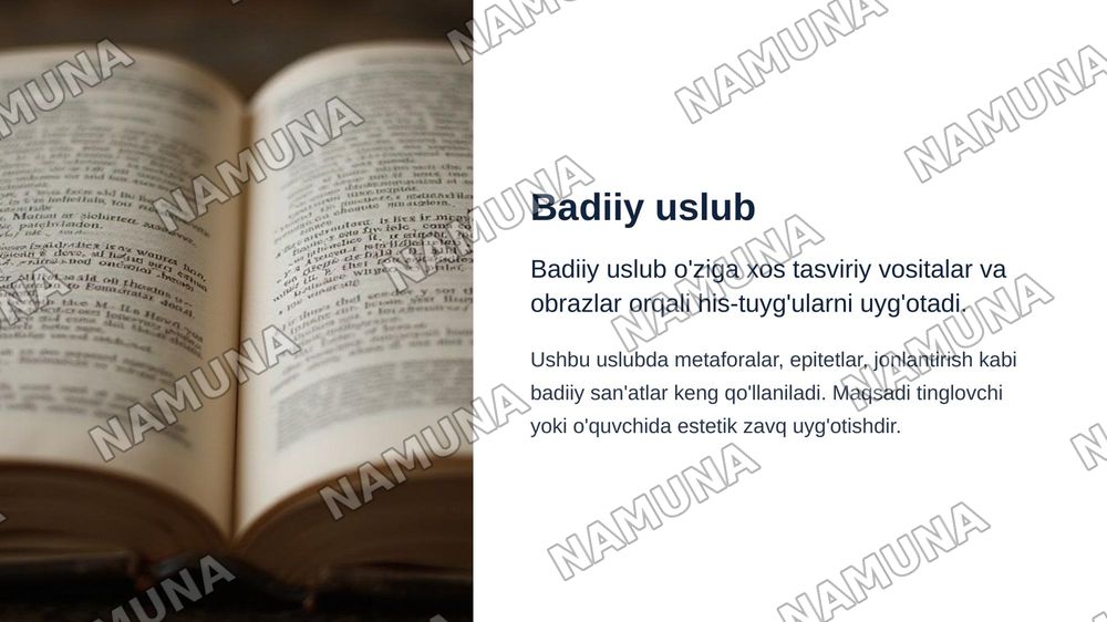 Badiiy soʻzlashuv rasmiy ilmiy ommabop nutq uslublarini tavsiflash mavzusida pptx formatda chiroyli dizaynga slayd 15 betli — zamonaviy taqdimot, 4-slayd