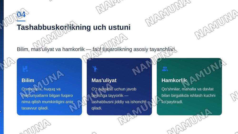 Faol fuqaro özgarişlar taşabbuskori — zamonaviy taqdimot, 5-slayd