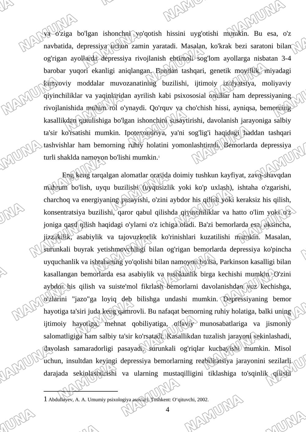 Bemorlarning ruhiy holati “Depressiya”, “shok” Qo’rquv cho’chish ipxondriya,o’zini aybdor his qilish suyistidal fikrlash h.k — mustaqil ish, 4-varaq