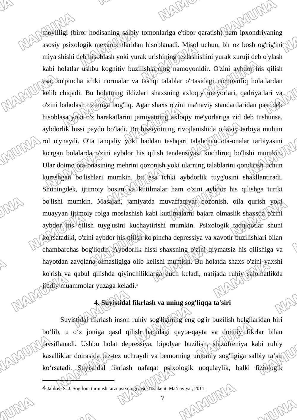 Bemorlarning ruhiy holati “Depressiya”, “shok” Qo’rquv cho’chish ipxondriya,o’zini aybdor his qilish suyistidal fikrlash h.k — mustaqil ish, 7-varaq