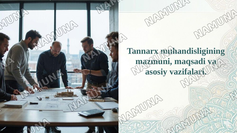 Tannarx muhandisligining mazmuni, maqsadi va asosiy vazifalari. — taqdimot, 1-slayd