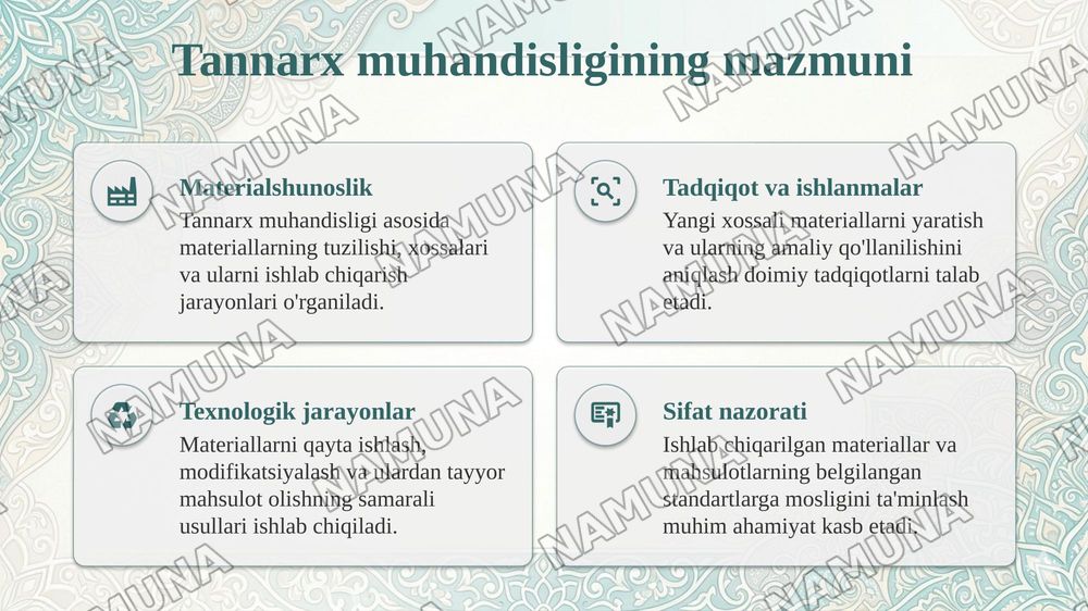Tannarx muhandisligining mazmuni, maqsadi va asosiy vazifalari. — taqdimot, 4-slayd