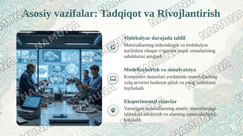 Tannarx muhandisligining mazmuni, maqsadi va asosiy vazifalari. — taqdimot, 6-slayd