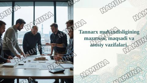 Tannarx muhandisligining mazmuni, maqsadi va asosiy vazifalari. — taqdimot