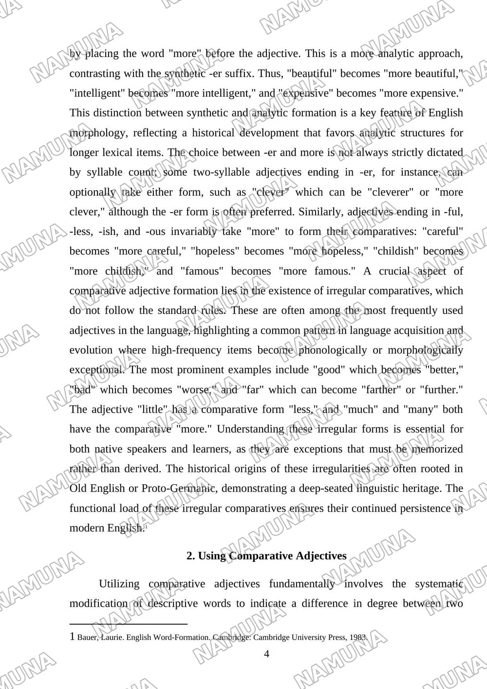 Adjective comparative — mustaqil ish, 4-varaq